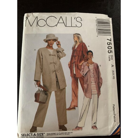 McCall's Misses Coat Shirt Pant Sewing Pattern Sz 6 - 10 M7505 - Uncut - Picture 9 of 9